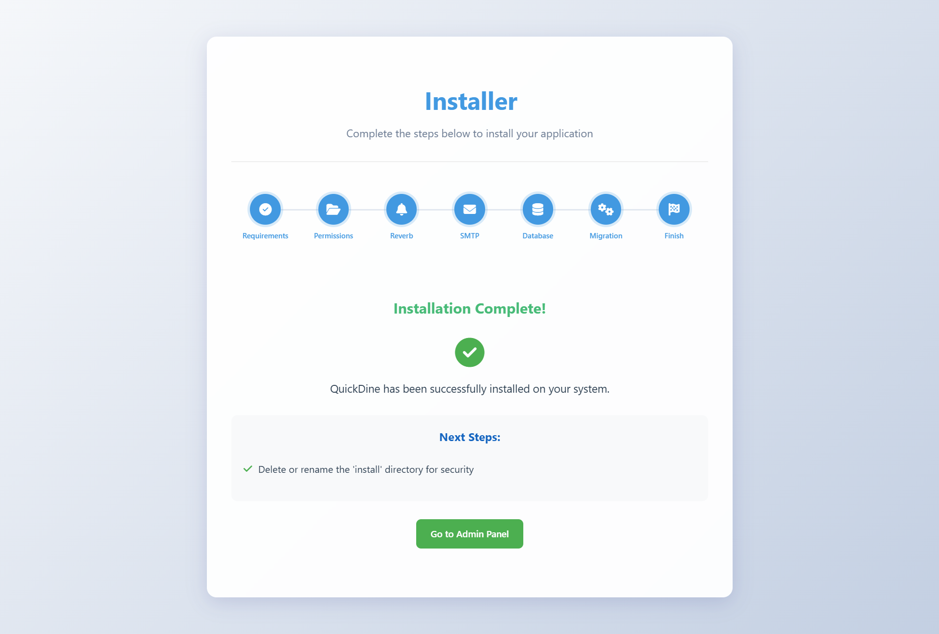 Installation Complete