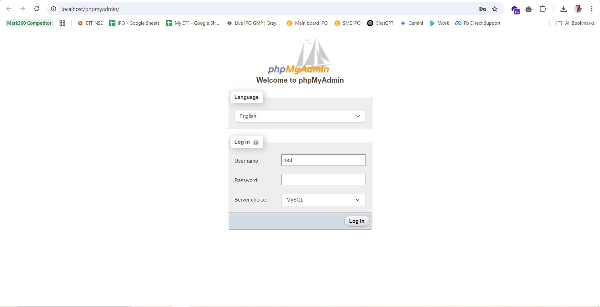 phpMyAdmin Interface
